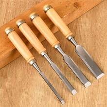 suli Professional 4Pcs Wood Carving Chisels Set - 6/12/18/24mm Chrome-Vanadium Steel With Ergonomic Beech Handles In Wooden Gift Case - 4-piece Set - View 3
