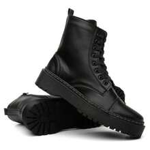 Women's Grifesnet Ankle Boot, Platform Sole, Black, Mid-Calf, Side Zipper, Fashion Blogger Style, Autumn/Winter 2026 - màu đen - Xem 1