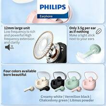 PHILIPS TAT2138 Bluetooth Earbuds, Semi-In-Ear Design, Bluetooth 5.3, Low Latency, Dual Microphone Noise Reduction, Waterproof, Compact And Portable, Ideal For Sports, Business And Study, Compatible With Smartphones And Computers - 查看 3