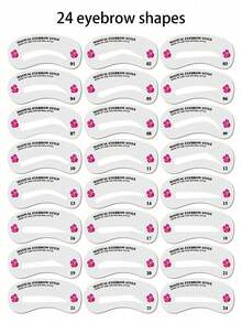 72/24pcs Eyebrow Shaping Template Set, Eyebrow Stencils, Eyebrow Trimming Tools, Eyebrow Shaping Molds Makeup Set, Makeup Styling Set, Eyebrow Makeup Set, Eyebrow Shaping Set, 24 Eyebrow Templates, 3-Minute Quick Makeup Tools, Makeup And Eyebrow Styling Cosmetic Tools, Professional Eyebrow Grooming Set And Makeup Styling Accessories - Multicolor - View 3