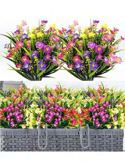 5pcs Outdoor UV-Resistant Artificial Peony Flowers, Suitable For Planter Decor, Yard Decor, Garden Decor, Balcony Decor, Hanging Basket Decor, Home Decor, Office Decor, Bedroom & Living Room Decor, House Decor, Valentine's Day Decor, Birthday Decor