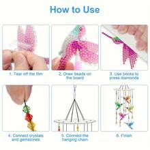 1 Set 5D Diamond Art Painting Kit With Hummingbird And Insects, Double-Sided Acrylic Diamond Catcher, DIY Crystal Hanging Decor, Suitable For Home And Garden Decoration, Diamond Art Kit, Wind Chime, Adult - View 8