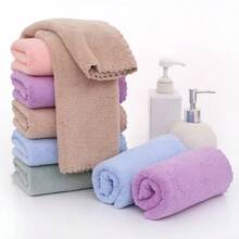 3/6/9pcs Ultra-Soft Coral Fleece Towel Set, Super Absorbent Face Towels, Multi-Purpose For Drying Hair, Wiping Moisture, Cleaning Cars, Sports, Travel, Bathroom Essentials - Brown - View 3