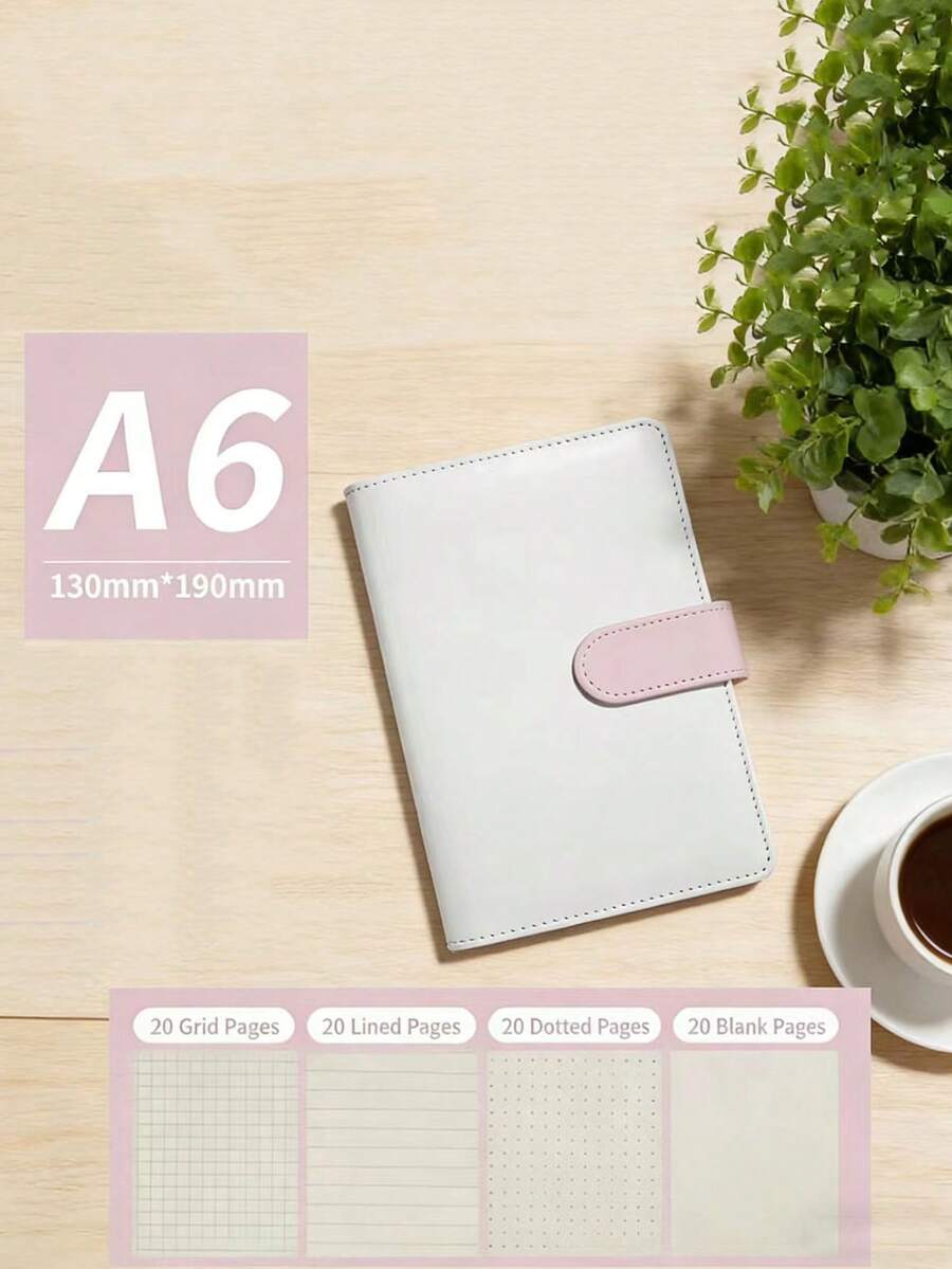 A6 PU Loose-Leaf Envelope Folder, Receipt Organizer, Notebook Soft Leather Loose-Leaf Planner, Wealth Management Gift Set - Multicolor - View 1