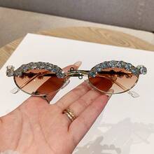 Fashionable, Simple, And Elegant Oval Small-Frame  For Street Photography And Sun Protection - Silver Gray - View 10