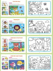 1 Set Children's Animal Coloring Book, Preschool Educational Painting Book, Drawing Notebook - Multicolor - View 6