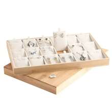 Nueva Placa de Exhibición de Joyas de Bambú y Madera para Collares, Colgantes, Pulseras, Jade, Caja de Almacenamiento de Joyas, Estante para Joyas - negro - Ver 6