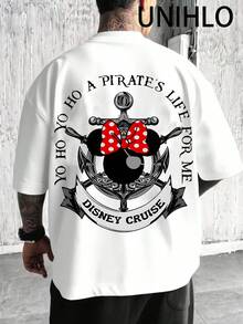 UNIHL CRUISE DISNEY  Print  Summer Casual Versatile Pure Cotton T-Shirt Suitable For Any Place - White - View 1
