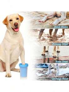 1pc Random Color Pet Paw Cleaning Cup, Portable Silicone Pet Foot Cleaning Brush, Random Color Chime - Multicolor - View 5