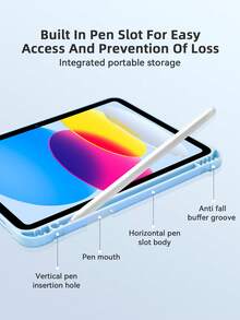 Ốp bảo vệ máy tính bảng DANYCASE 11 inch có khe đựng bút cảm ứng, phù hợp với các dòng A16, Air 11, M3, M2, Pro 11, M4, M5, thế hệ thứ 7, 8, 9, 10.2 inch, 10, 10.9 inch, Air 4, Air 5, thiết kế chống rơi. - Màu xanh nhạt - Xem 6