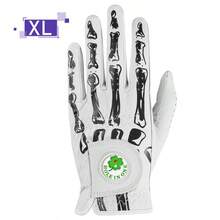 FINGER TEN 1pc Cabretta Leather Men's Golf Glove With Ball Marker, Suitable For Right-Handed Golfers, Fashionable Unique Bone Style, Premium Luxury Feel, Provides Stable Grip - Black - View 10