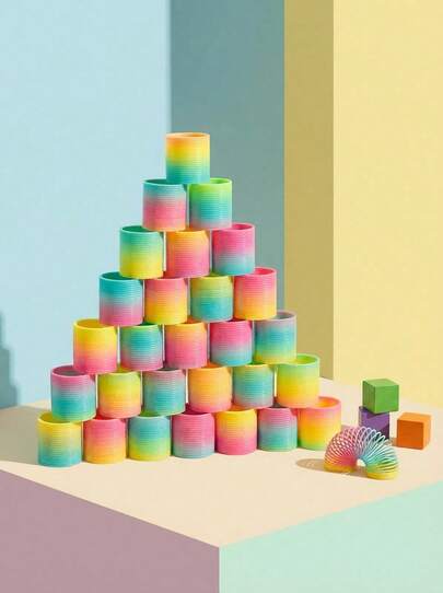 1/3/5/12/16/24pcs Mini Rainbow Circle, Pattern Random, Random Color, Holiday Party Decompression Set, Work Fidget Gifts, Carnival Prizes,Goodie Bags Fillers,Stocking Stuffers,Party Prizes