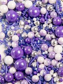 130克/4.59盎司食用闪光糖粒，适用于蛋糕、冰淇淋圣代、巧克力松露、马卡龙、家庭烘焙、纸杯蛋糕、饼干、华夫饼、甜甜圈、棒棒糖、翻糖、甜点 | DIY生日/婚礼/情人节派对用品 | 母亲节 - 彩色 - 查看 5