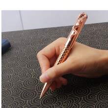 Creative Snake-Shaped Rotating Ball Pen, Hot Selling Gift, Electroplated Metal Medium Ballpoint Pen, Customizable Logo, Office Stationery - Round - View 8