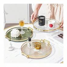 Round Serving Tray With Handles Set Of 3 Kitchen Fruit & Snk Serving Tray - Multicolor - View 4