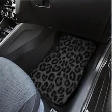 4-Piece Leopard Print Car Floor Mats - Black & Animal Pattern, Durable Polyester Material, Easy-To-Clean Surface, Suitable For Home & Road Trips, Stylish Interior & A Gift For Friends, Car Floor Mats, Essential For Road Trips, Leopard Print Design - Multicolor - View 10
