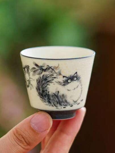 1 قطعة/2 قطعة/4 قطع كوب شاي خزفي من المصنع، كوب شاي غونغفو، كوب شاي خزفي لتحضير الشاي، كوب ضيافة راقي، كوب إسبرسو، هدية للكبار والأصدقاء والأقارب