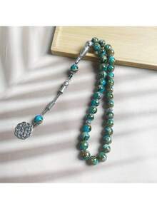 12pcs Green Single Strand Glass 33 Beads Ramadan Prayer Rosary Bracelet - Multicolor - View 2