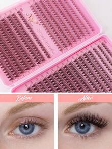 200/640pcs False Eyelashes Set, 10D/20D/30D/40D/50D/60D/80D/100D Mixed Synthetic Short Mink Lashes, 0.07mm Curl, 8-18mm Length, Including Natural Style Lashes & 3D Russian Volume Lashes, Suitable For Beginners, Reusable, Household Essential, Packaged Eyelashes, Individual Lashes - D - View 4