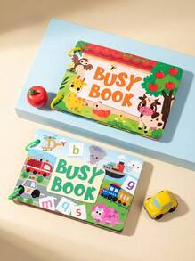 儿童安静书可反复撕贴纸书钩环配对益智玩具启蒙益智忙碌书早教益智玩具 - 彩色 - 查看 4