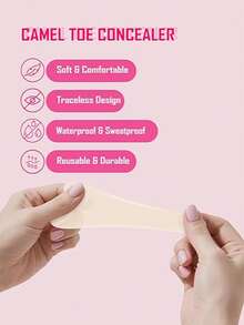 1/3/5/10/15 Pack Camel Concealer Toe Cover With Design - Invisible, Reusable Adhesive Pads For Swimsuits, Leggings & Yoga, Soft Silicone Hider For Women - View 5