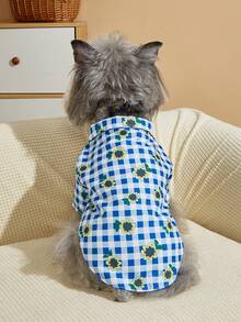 1 pieza Camisa ajustada de estilo británico para gatos/perros de poliéster sin estiramiento, adecuada para mascotas pequeñas a medianas, especialmente no adecuada para perros grandes (el producto es pequeño, se recomienda pedir 1-2 tallas talla grande) - Multicolor - Ver 7