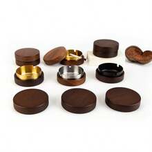 This Solid Wooden Ashtray Is Suitable For Use In Homes, Living Rooms, Dining Rooms, Bars, And Offices. It Comes With A Sealed Dust-Proof Lid That Effectively Prevents Ash From Flying Around, Keeping It Clean And Tidy. Its Circular And Minimalist Design Features A Leak-Proof Ash Prevention Mechanism. - Round - View 5