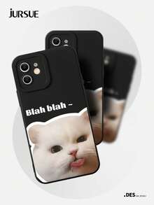 Ốp lưng điện thoại hình mèo JURSUE dễ thương, phong cách Kawaii, thẩm mỹ, hoạt hình, chống sốc, mềm mại, tương thích với iPhone 17 16 15 14 13 12 11 Pro Max SE 2020 X XR XS Ip 8 7 Plus MZ50352 - màu đen - Xem 5