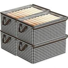 Caja de almacenamiento plegable de tela no tejida con mango para ropa, vaqueros, mantas, organizador de armarios y estantes - talla negra XL - Ver 1