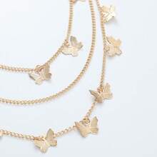 1件时尚蝴蝶多层流苏吊坠裙链/裤链，适合日常佩戴、约会、派对等场合 - 彩色 - 查看 4