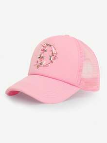 1 buc. Șapcă de camion pentru femei, cu imprimeu floral roz cu 26 de litere, pălărie de soare ușoară, respirabilă, versatilă, casual, potrivită pentru primăvară/vară zilnic, în aer liber, drumeții, poate fi folosită ca și cadou - Roz - Vizualizare 26