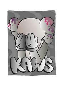 Kawss Kawaii Kaw Blanket Luxury Anime Flannel Blanket - Ultra Soft Cartoon Print, The Perfect Gift For Any Occasion, Christmas, Birthday, For Home, Camping & Travel Use - 黑色 - 查看 4