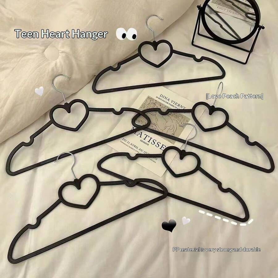 10个心形塑料衣架,防滑光滑,节省衣柜收纳空间,经久耐用,适用于外套、连衣裙、衬衫,非常适合女孩房间宿舍日常使用,方便衣柜整理,可爱轻便。 - 彩色 - 查看 1