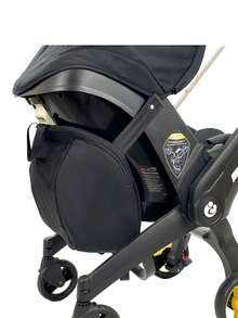 1pc Black Baby Stroller Storage Bag, Large Capacity Backpack With Adjustable Shoulder Strap, Compatible With Doona Car Seat Stroller - Black - View 5