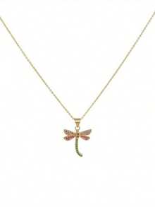 Fashionable High-Quality Dragonfly Copper Necklace For Women, Designed With Luxurious Aesthetic, Delicate Collarbone Chain - Gold - View 8
