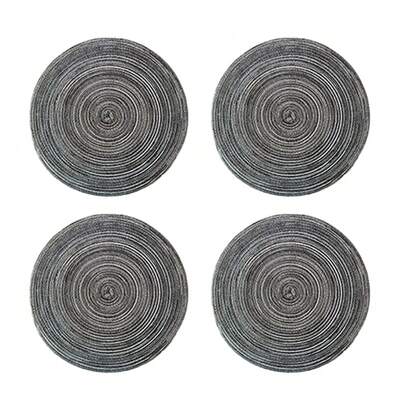 Woven Cotton Round Braided Placemats Set Of 4 Round Table Mats For Dining Tables 14 Inch Non Slip Washable Kitchen Table Place Mats Natural Farmhouse Decor