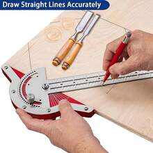 15/20 Inch Precision Woodworking Edge Ruler 0-70° Adjustable Angle Finder Measuring Tool - Multicolor - View 3