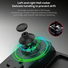 Black D6 Wireless Bluetooth Mobile Gaming Controller With Hall Effect Sticks, Stretchable Soild Black Ergonomic Handle, 6-Axis Motion Sensing, Low-Latency Precision Control, Adjustable Gamepad For Android, IOS & Tablet Gaming Birthday Gift - Black - View 5