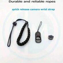 Adjustable Black Nylon Camera Wrist Strap With 1/4" Screw - Compatible With Insta360, Olympus DSLR Cameras And Smartphone Gimbals, Camera Accessories | Adjustable Wrist Strap | Camera Strap - View 2