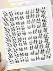 80pcs Transparent Fox-Inspired Segmented False Eyelashes, Natural Look Foxy Eye Elongating Lashes, Mink Lash Effect - View 5