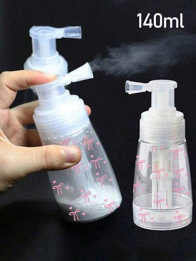 Botella de polvo con lazo rosa, botella dividida, dispensador de polvo de maquillaje, botella de spray de polvo de plástico, botella de spray de polvo fino, rociador portátil, accesorios de herramientas de peinado, botellas dispensadoras multifuncionales, herramientas de belleza para el hogar, herramienta de cosmética de viaje, para peluquerías, salones de belleza, polvo para el calor, arte de uñas, varios productos en polvo, fácil de transportar, botellas de tamaño de viaje