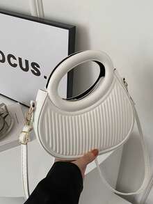 Bolso bandolera minimalista de estilo INS con diseño personalizado y sin arrugas, bolso de hombro para mujer para ir al trabajo, Nuevo modelo de primavera 2026 - Blanco - Ver 11