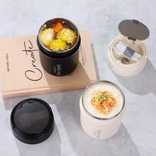 1pc Stainless Steel Vacuum Insulated Lunch Box, 500ml Thermal Lunch Food , Foldable Spoon Insulated Bento Box, Kitchen Supplies, Christmas Gift - 500ml - View 7