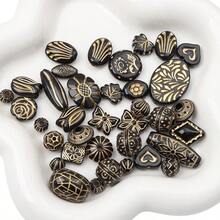 100g Mixed Vintage Baroque Style Acrylic Beads, Hole Punched, Suitable For DIY Jewelry Making, Ideal For Bracelet And Earring Crafting - Photo Color - View 3