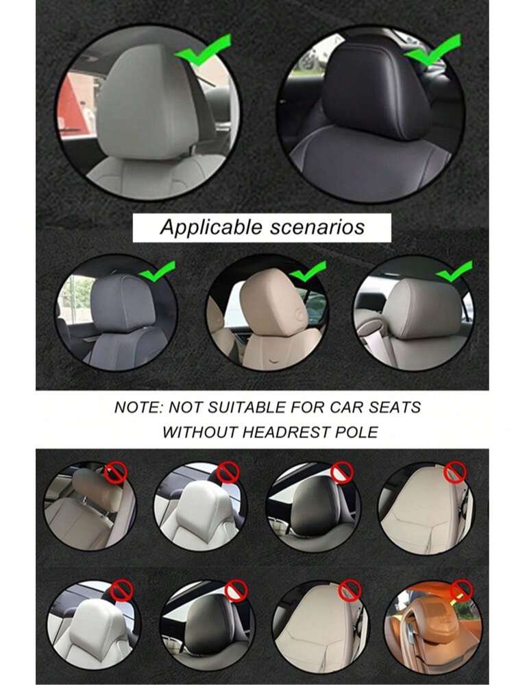 Cartoon German Shepherd Dog Pattern Car Headrest Cover, Made Of Elastic Material, Washable And Easy To Install, Suitable For Daily Commuting And Driving, Designed With Fun And Cartoon Style Pattern, Durable Fabric, Soft And Comfortable Lining, Ideal For Commuters And Pet Lovers. - Multicolor - View 6