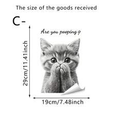 1/3片趣味动物马桶贴纸，可移除自粘PVC防水材质，适用于马桶座圈、水箱、浴缸和瓷砖装饰。是送给朋友的绝佳礼物。 - 動物馬桶貼 - 查看 9