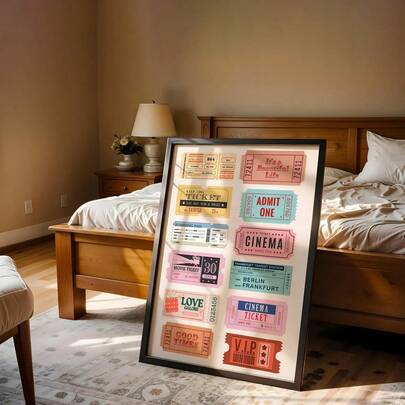 1pc Wall Decoration Paintings, Retro Posters, Classic Invoice Printing, Invoice Digital Printing, Bedroom Aesthetics, Living Room Decor, Apartment Decor, Warm Room Decor, Frameless