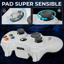 Gamepad Control Joystick inalámbrico para  360 2.4GHZ Con Adaptador Receptor - Rojo y blanco - Ver 2