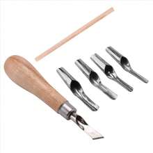 Block Cutting Rubber Stamp Carving Tools With 5 Blade Wood Handle Printmaking Carving Tools Set - Multicolor - View 4