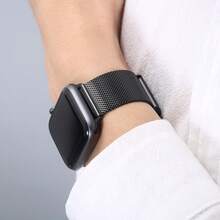 1条米兰尼斯表带，兼容表带38mm/40mm/41mm/42mm/44mm/45mm/46mm/49mm，金属不锈钢表链，兼容 Ultra/Series 11/10/9/8/7/6/5/4/3/2/1SE，男女通用闪亮商务智能手表表带，时尚磁扣表带配件，兼容表带，高级优雅替换腕带，生日圣诞节完美礼物，适合办公室晚宴等场合 - 38/40/41/42(Series 10/11)mm - 查看 18